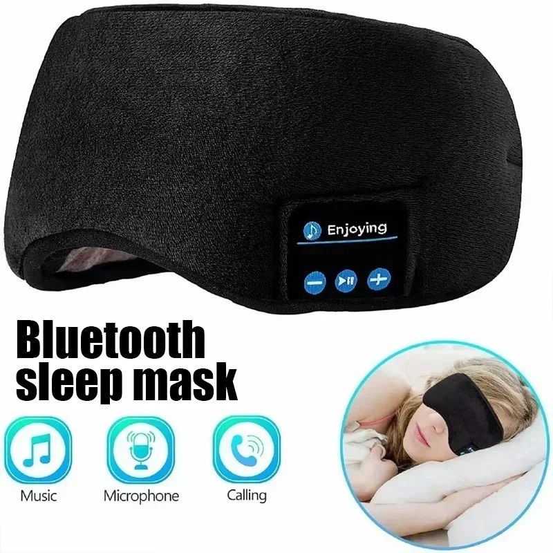 Bluetooth Headset On Ear - 3D Oogmasker Bluetooth Hoofdtelefoon Muziek Slaapband