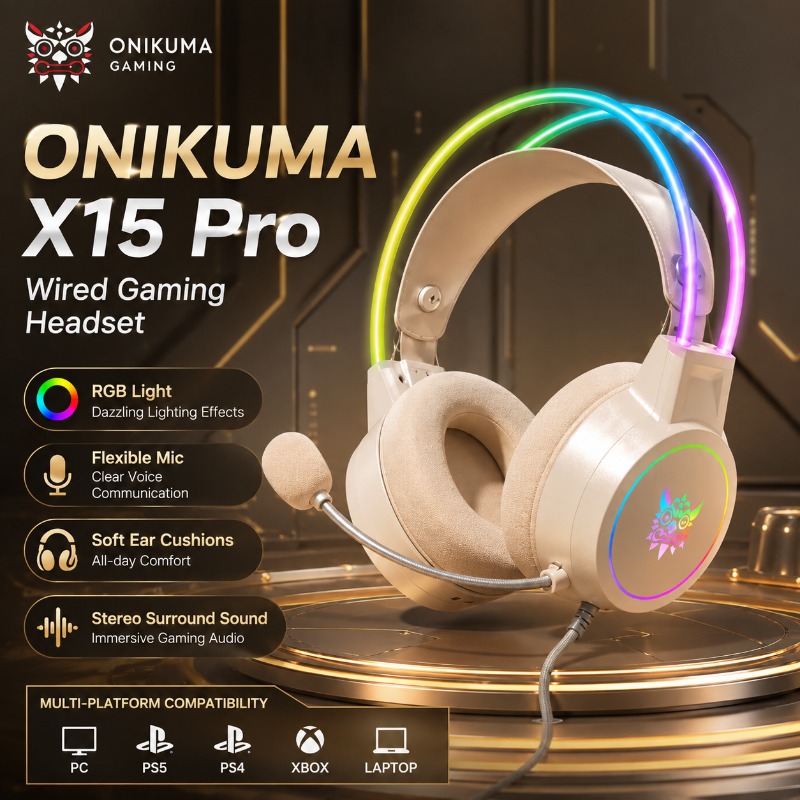 Gaming Headset Rgb - ONIKUMA X15 Pro Gaming Headset Bedraad