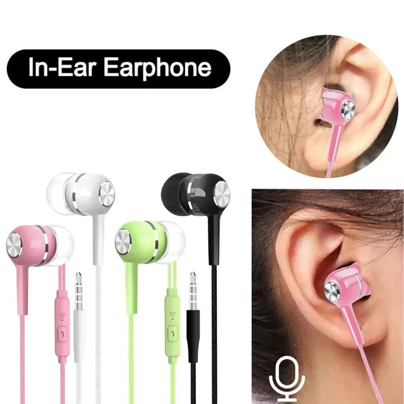 Wired Earphone Mic - 1/2/3/4 Stuks 3.5mm Bedrade Oortelefoon In