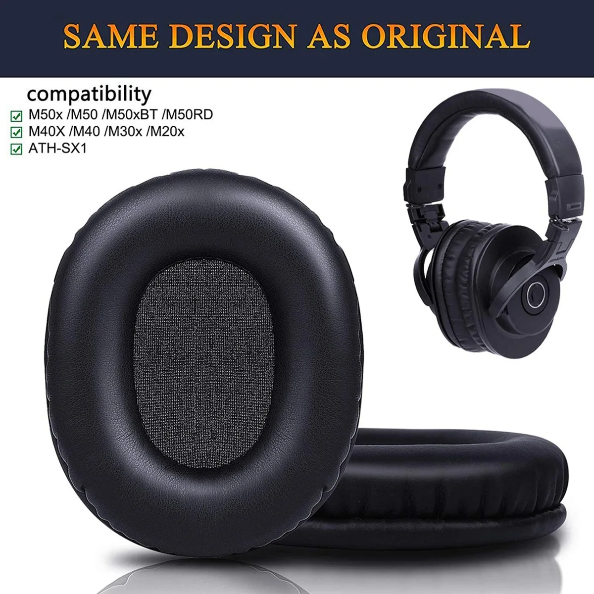 Audio Technica Headphone Ath-M20X - M50x Vervangende Oorkussens Compatibel Met Audio