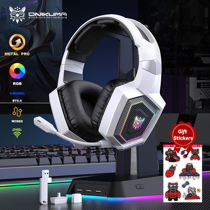 Gaming Headset Rgb - ONIKUMA 2,4 GHz draadloze gaming-headset voor
