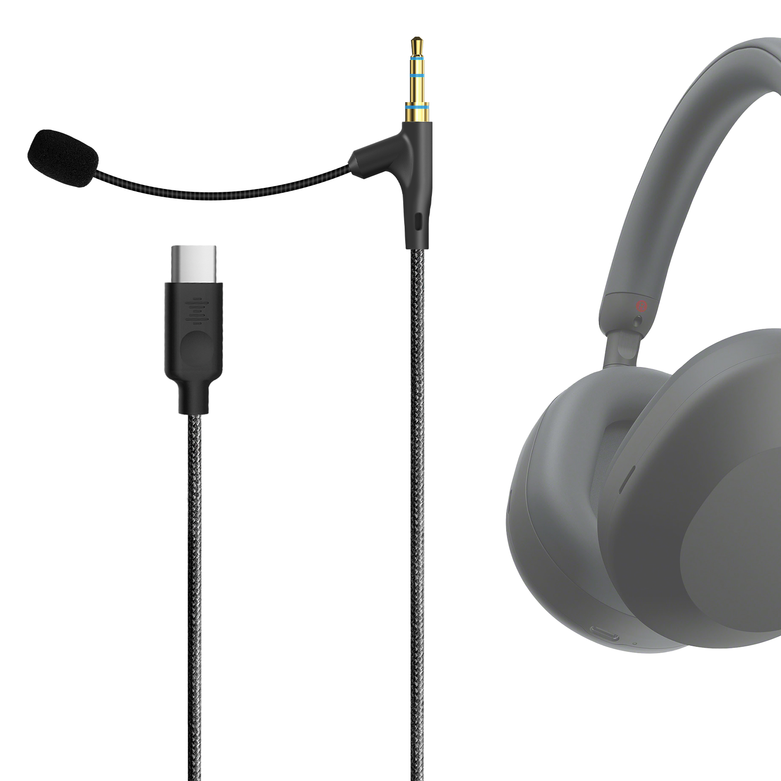 Beats Headphone Solo 4 - Geekria Boom Mic-hoofdtelefoonkabel compatibel met Sony