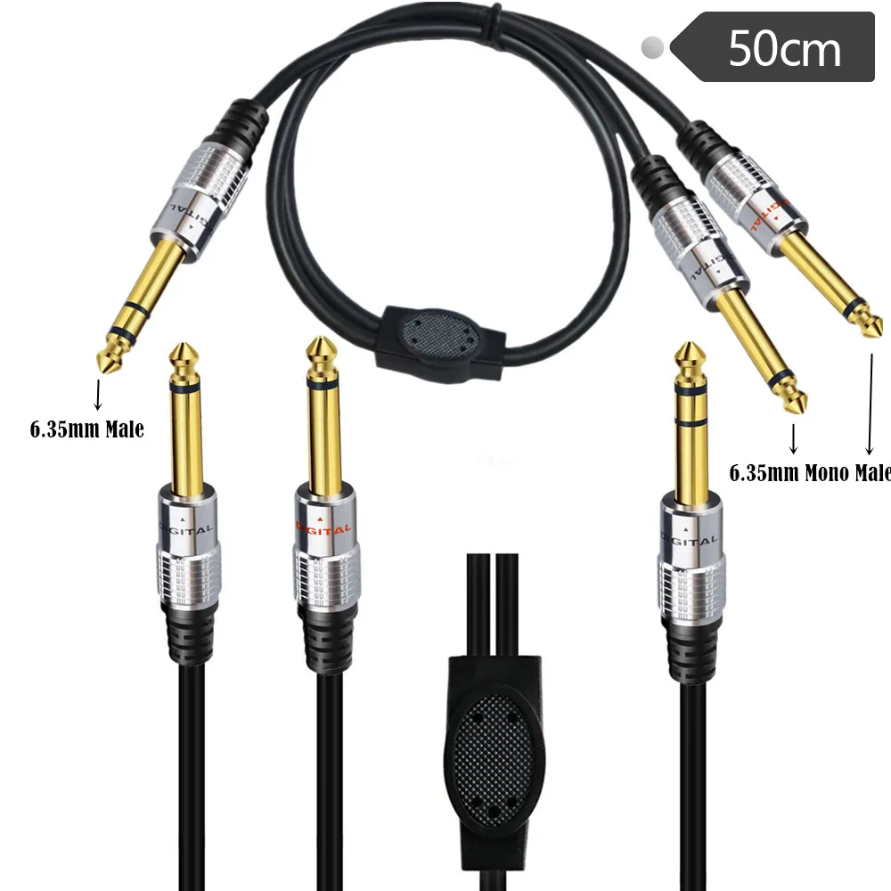 Audio Splitter Y - 1/4 inch TRS stereo Y-splitter insteekkabel,
