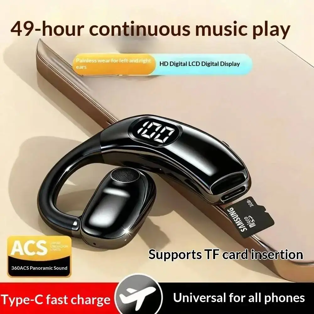 Bluetooth Headset On Ear - Draadloze Bluetooth-hoofdtelefoon met microfoon Oortelefoonondersteuning TF-kaart